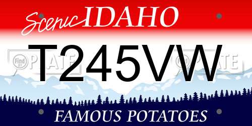 T245VW Idaho License Plate