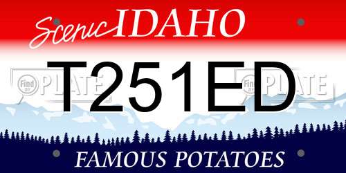 T251ED Idaho License Plate