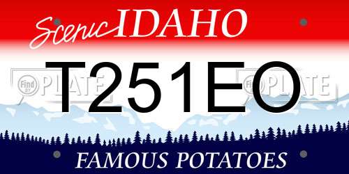 T251EO Idaho License Plate