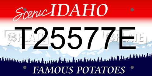 T25577E Idaho License Plate