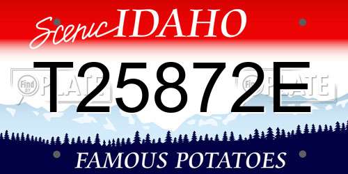 T25872E Idaho License Plate