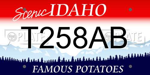 T258AB Idaho License Plate