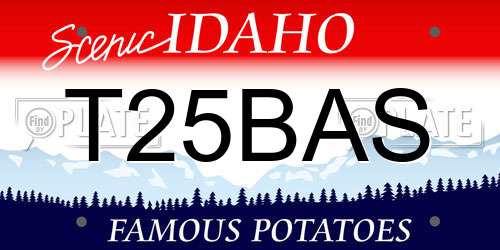 T25BAS Idaho License Plate