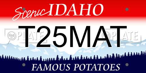 T25MAT Idaho License Plate