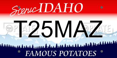 T25MAZ Idaho License Plate