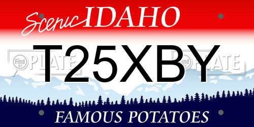 T25XBY Idaho License Plate