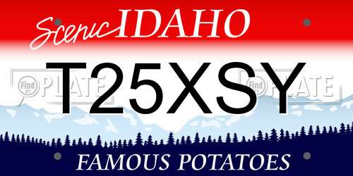 T25XSY Idaho License Plate