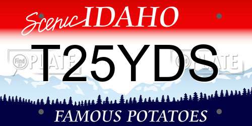 T25YDS Idaho License Plate