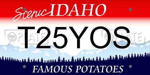 T25YOS Idaho License Plate