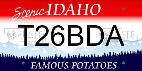 T26BDA Idaho License Plate