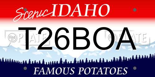 T26BOA Idaho License Plate