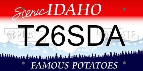 T26SDA Idaho License Plate