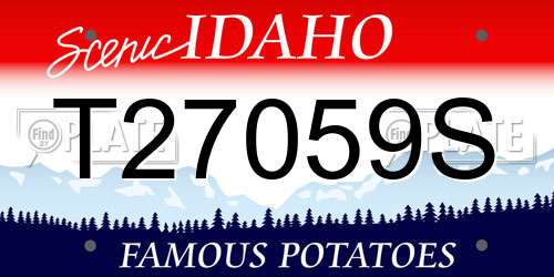T27059S Idaho License Plate