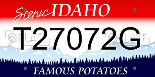 T27072G Idaho License Plate