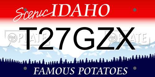 T27GZX Idaho License Plate