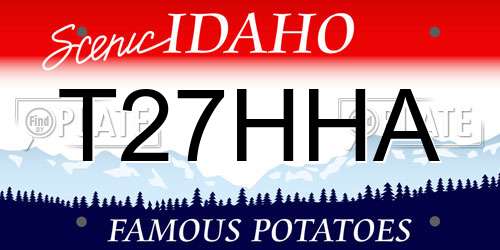 T27HHA Idaho License Plate