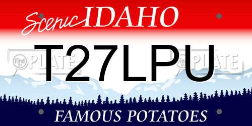 T27LPU Idaho License Plate