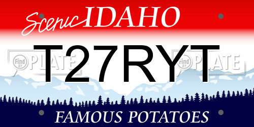 T27RYT Idaho License Plate
