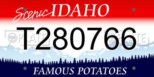 T280766 Idaho License Plate