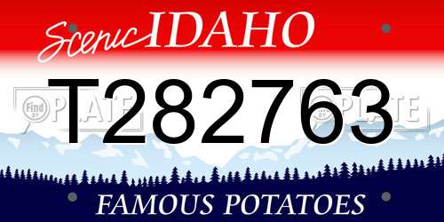 T282763 Idaho License Plate