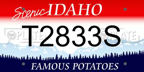 T2833S Idaho License Plate