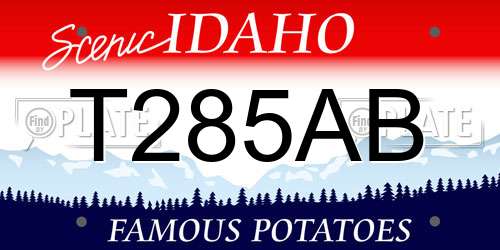 T285AB Idaho License Plate