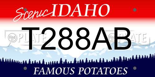 T288AB Idaho License Plate