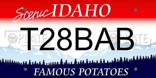 T28BAB Idaho License Plate
