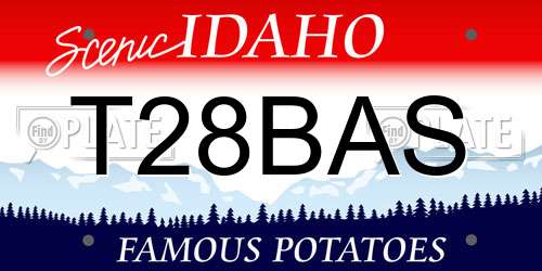 T28BAS Idaho License Plate