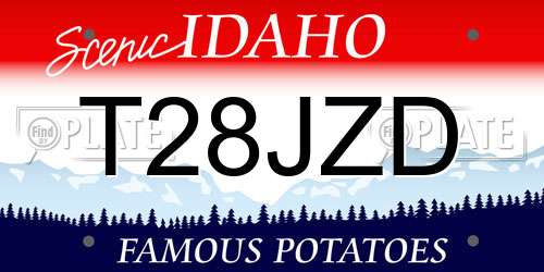 T28JZD Idaho License Plate