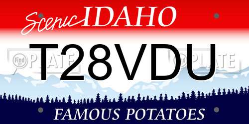 T28VDU Idaho License Plate