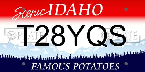 T28YQS Idaho License Plate