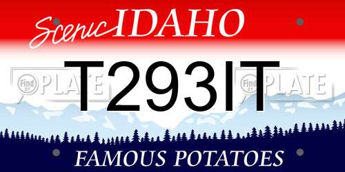 T293IT Idaho License Plate
