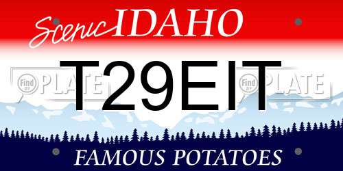 T29EIT Idaho License Plate