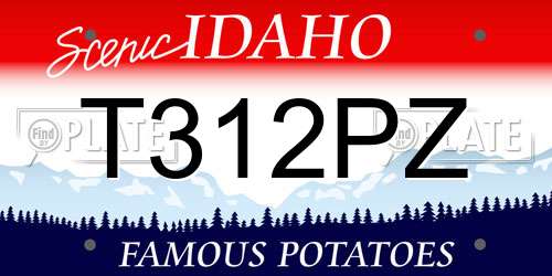 T312PZ Idaho License Plate