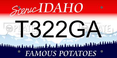 T322GA Idaho License Plate