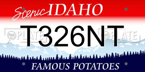 T326NT Idaho License Plate