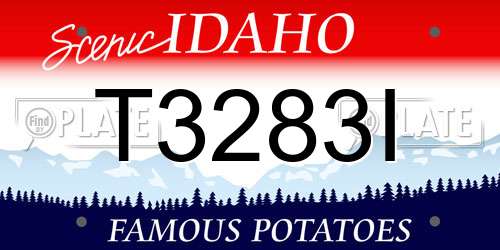 T3283I Idaho License Plate