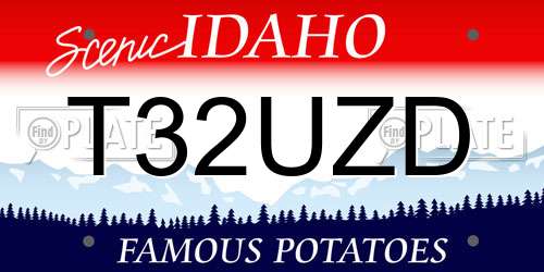 T32UZD Idaho License Plate