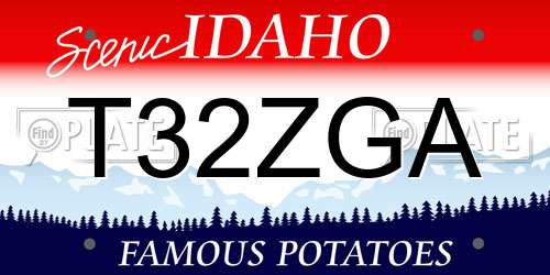 T32ZGA Idaho License Plate