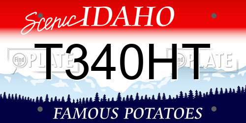 T340HT Idaho License Plate