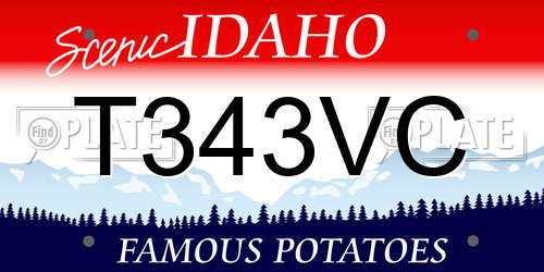 T343VC Idaho License Plate