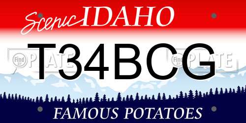 T34BCG Idaho License Plate