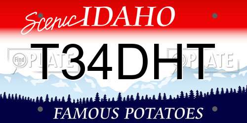 T34DHT Idaho License Plate