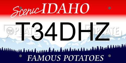 T34DHZ Idaho License Plate