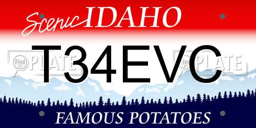 T34EVC Idaho License Plate