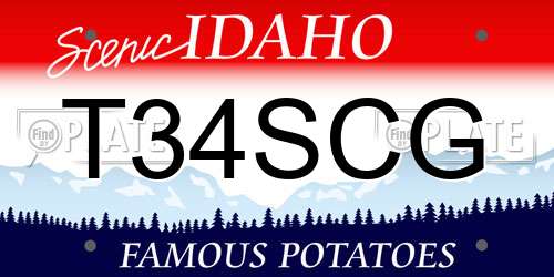 T34SCG Idaho License Plate