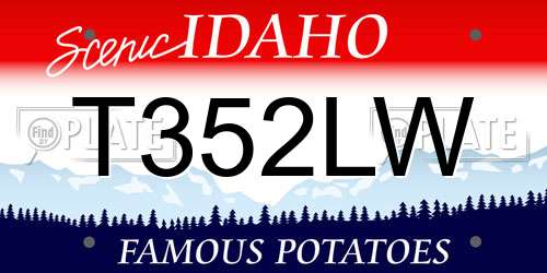 T352LW Idaho License Plate