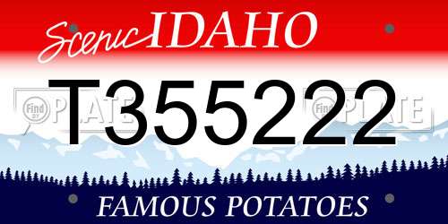 T355222 Idaho License Plate
