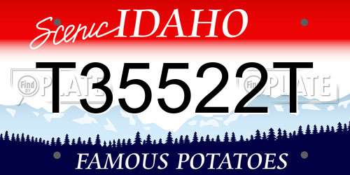 T35522T Idaho License Plate